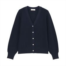 ニット 畔編み Ｖネック カーディガン レディース