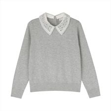 ニット レース衿付き プルオーバー レディース