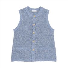 ニット ファンシーツイード風 ジレ レディース