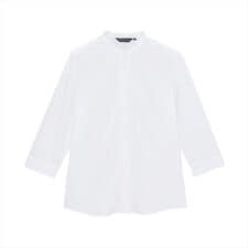 【COFREX】 スタンド ピコレース ブラウス 七分袖 レディースデザインシャツ