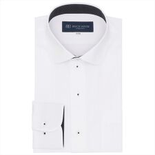 【透け防止】 ラウンド 長袖 形態安定 ワイシャツ