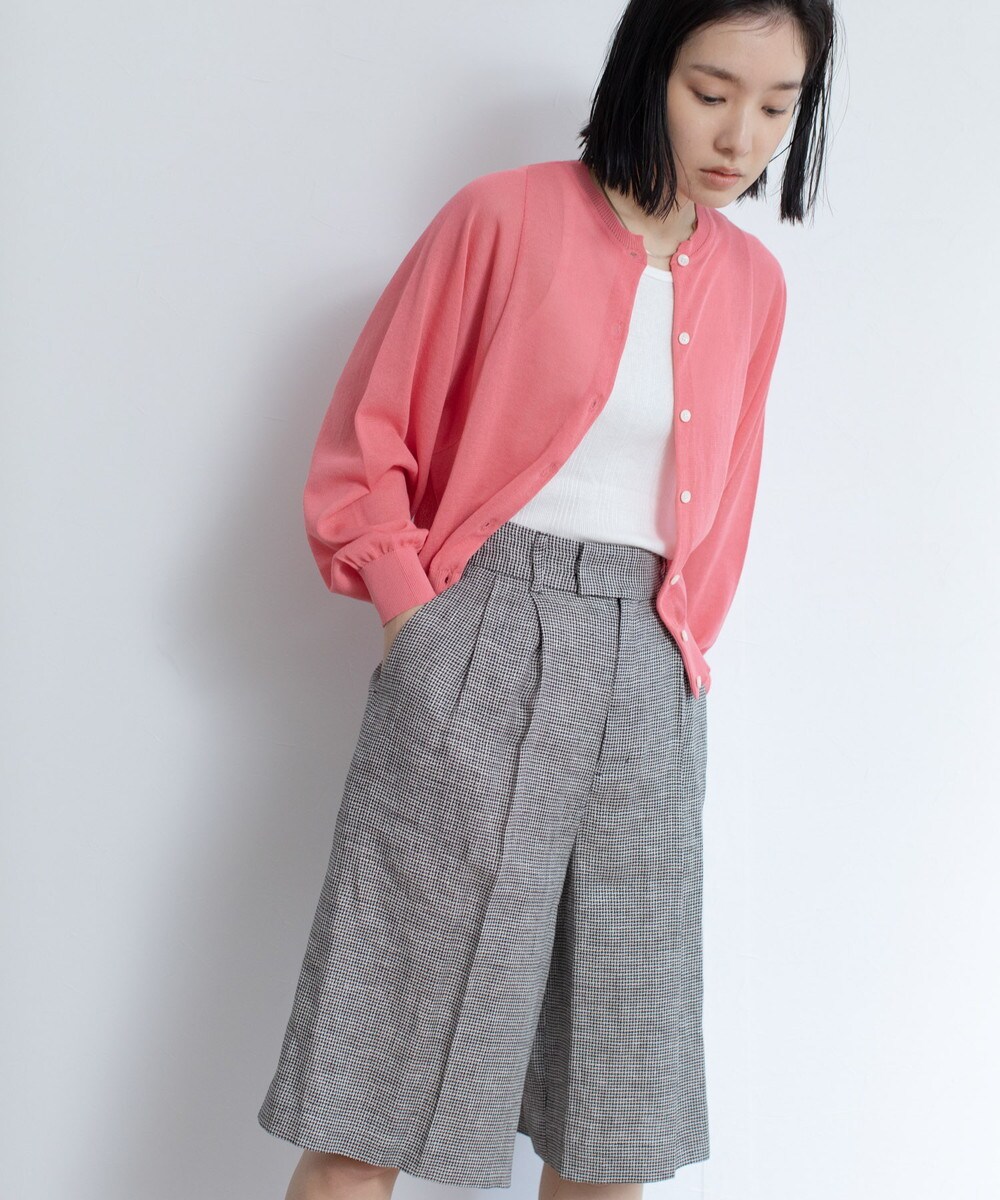 Audrey and John Wad】 クラシックリネンチェックハーフパンツ