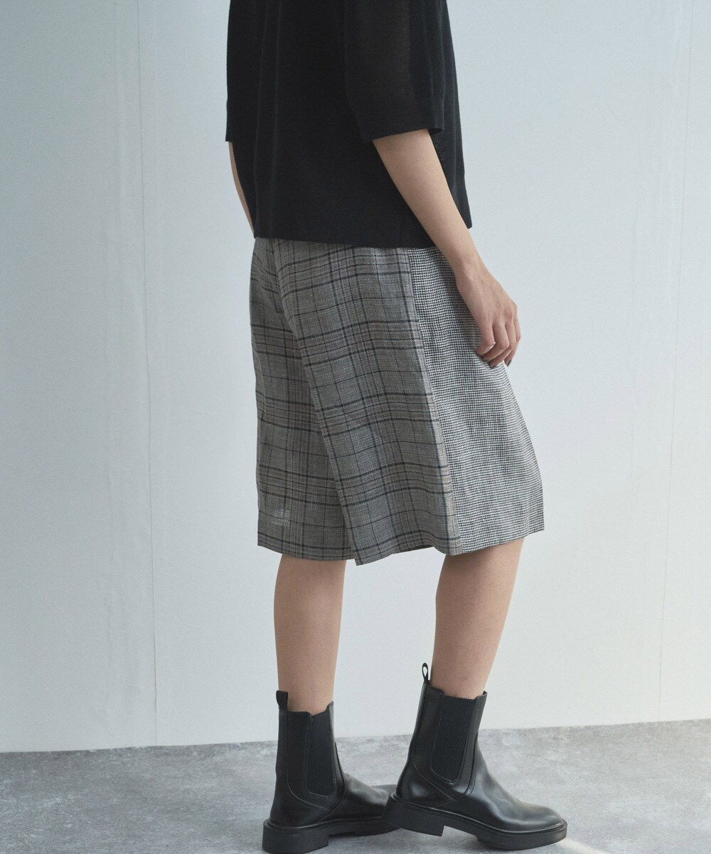 Audrey and John Wad】 クラシックリネンチェックハーフパンツ