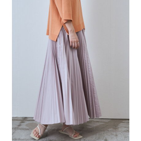 Audrey and John Wad】リップストッププリーツロングフレアスカート  