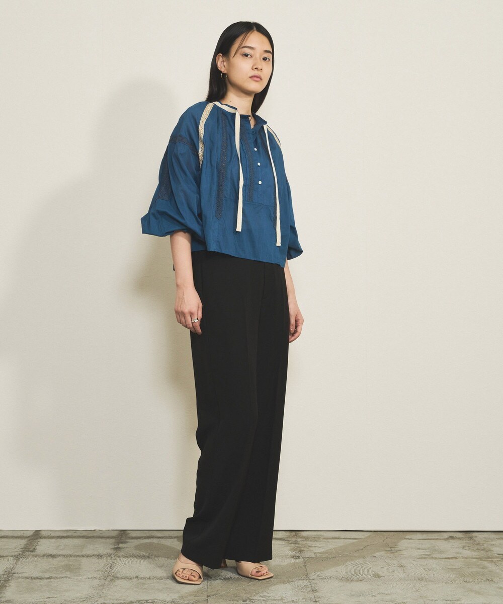 Audrey and John Wad インドコットンスイッチングレースブラウス Audrey and John Wad ブラウス シャツ インドコットン