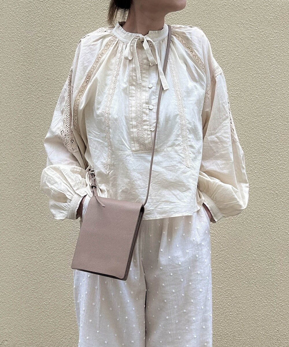 Audrey and John Wad インドコットンスイッチングレースブラウス Audrey and John Wad ブラウス シャツ インドコットン