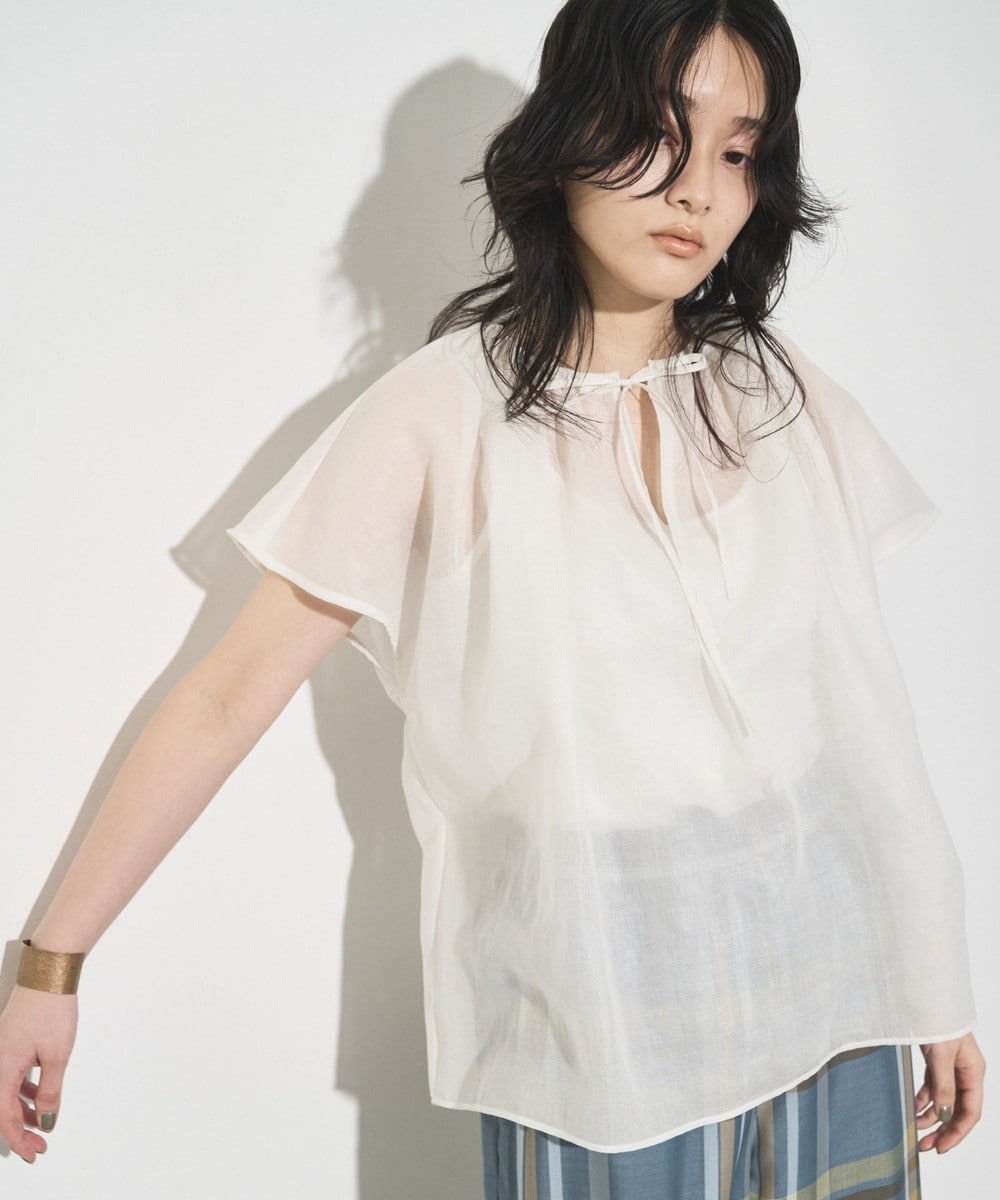 Audrey and John Wad】オーガンジーシアーブラウス | オードリーアンド