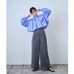 Audrey and John Wad】プリーツアシンメトリーショートブラウス 