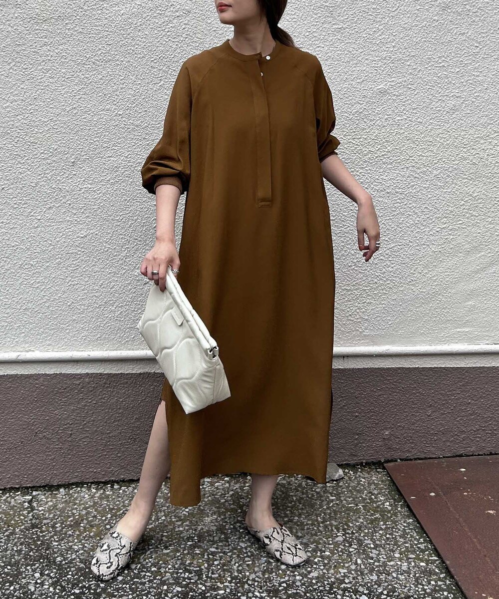 【Audrey and John Wad】ストライプリネンカフタンドレス Audrey and John Wad】リネン100%ストライプカフタンドレス