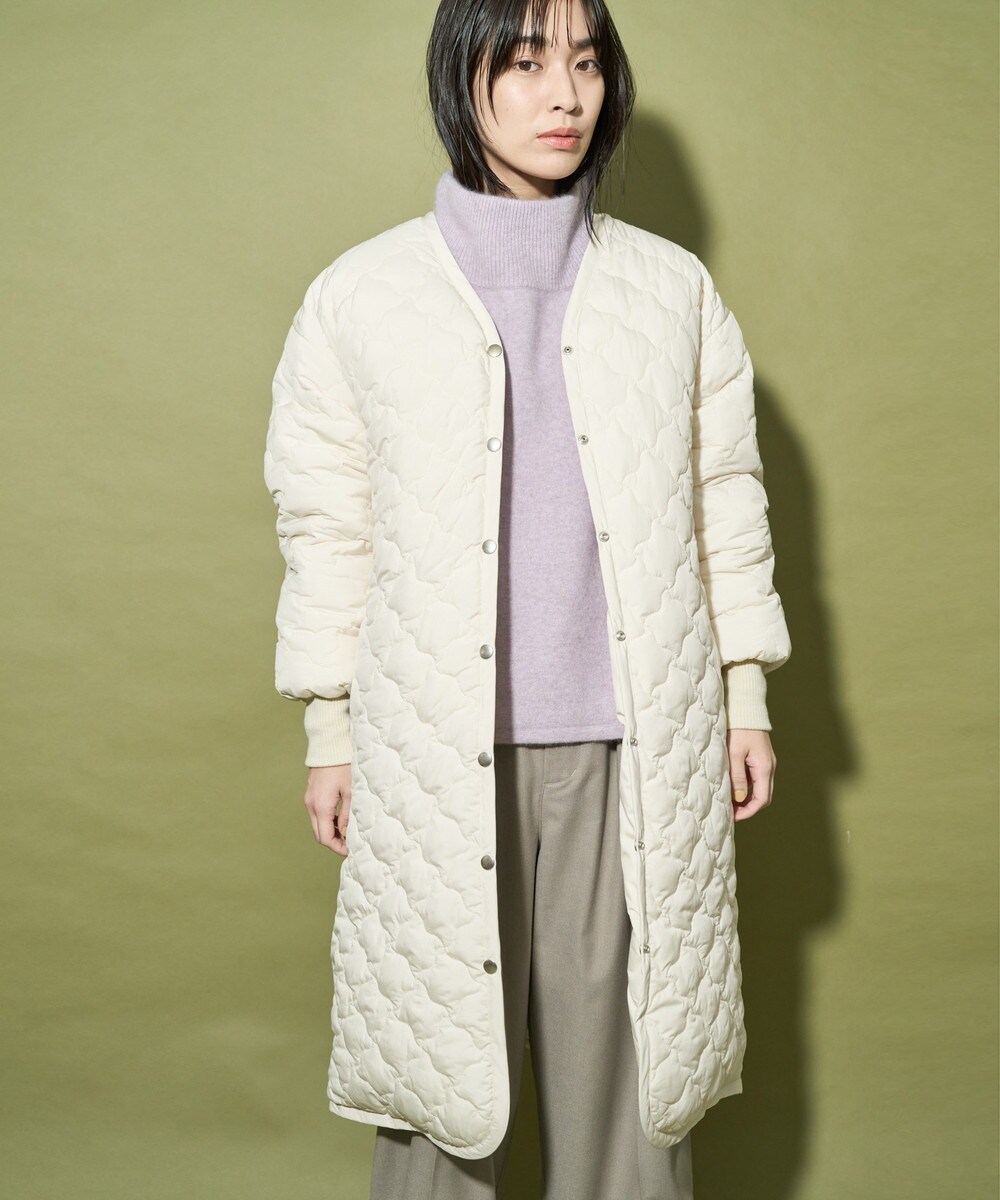 Audrey and John Wad】リバーシブルキルトダウンノーカラーコート