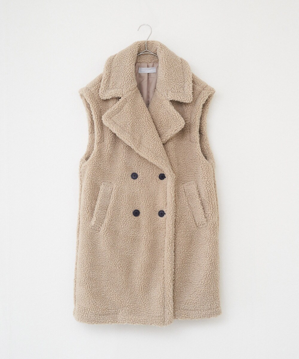 新品未開封Audrey and John Wadビッグカラーボアロングベスト 新品未開封Audrey and John Wadビッグカラーボアロングベスト