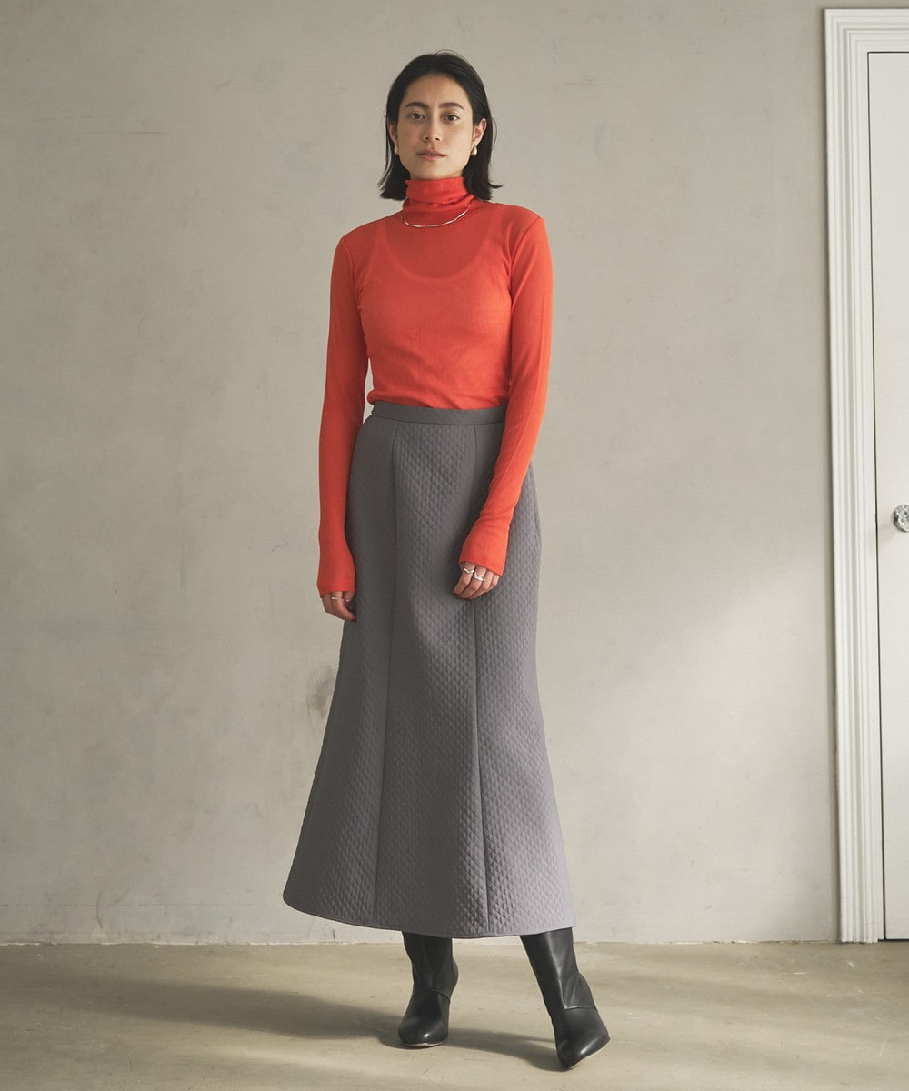 洗える/2サイズ展開/日本製】キルトジャガードマーメイドフレア