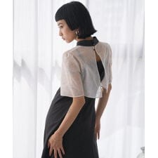 【Audrey and John Wad】オーガンジー刺繍×マットサテンドレスSET