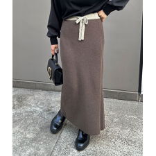 【Audrey and John Wad】サイドリブ配色ニットスカート