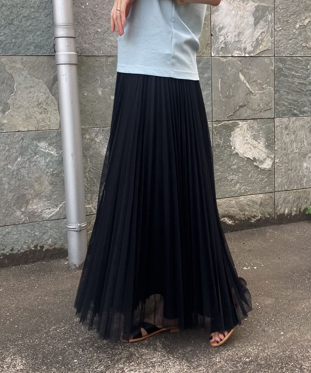 完売ユナイテッドアローズ チュール プリーツスカート黒新品未使用 中古・古着通販】UNITED ARROWS (ユナイテッドアローズ