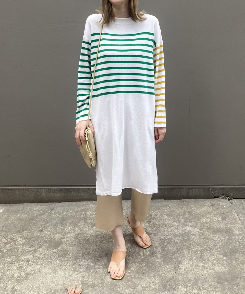 Audrey and John Wad】サテンバルーンスリーブニットワンピース