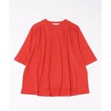五分袖ギャザービッグTシャツ-手洗い可-