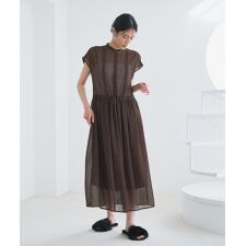 楊柳シフォンドットワンピース