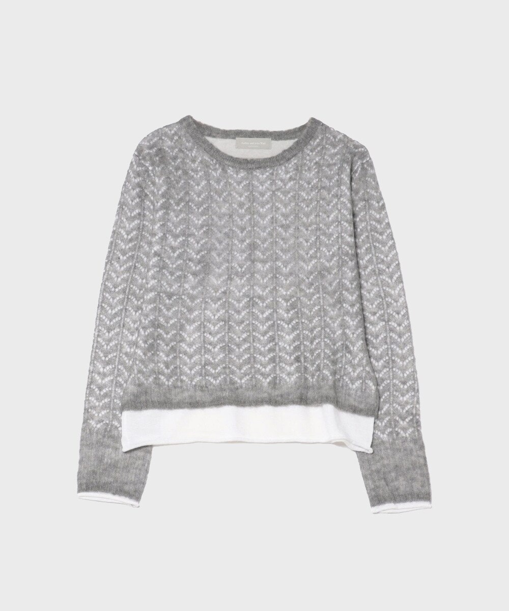 二枚重ね透かし編みニットトップス | オードリーアンドジョンワッド