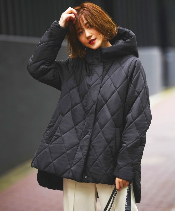 【新品】ファイバーライトサーモ・ボリュームスリーブキルティングコート　グレー　M ルイルエブティック RUIRUE BOUTIQUE ファイバーライトサーモ