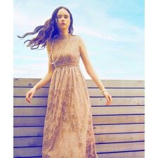 【S、M、L】プチハイネックレースワンピース