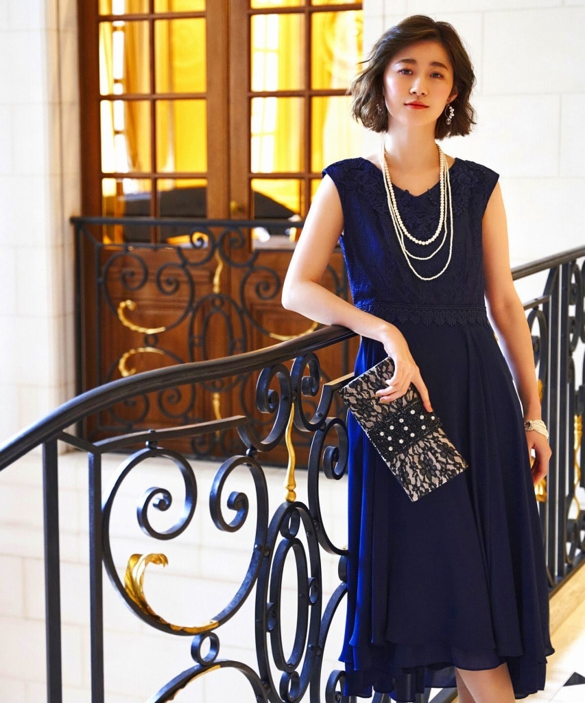 アンフィニ（INFINE）/＜ブラック夏フォーマル＞【洗える】シャーリングワンピース ブラック夏フォーマル>【洗える】シャーリングワンピース | アンフィニ