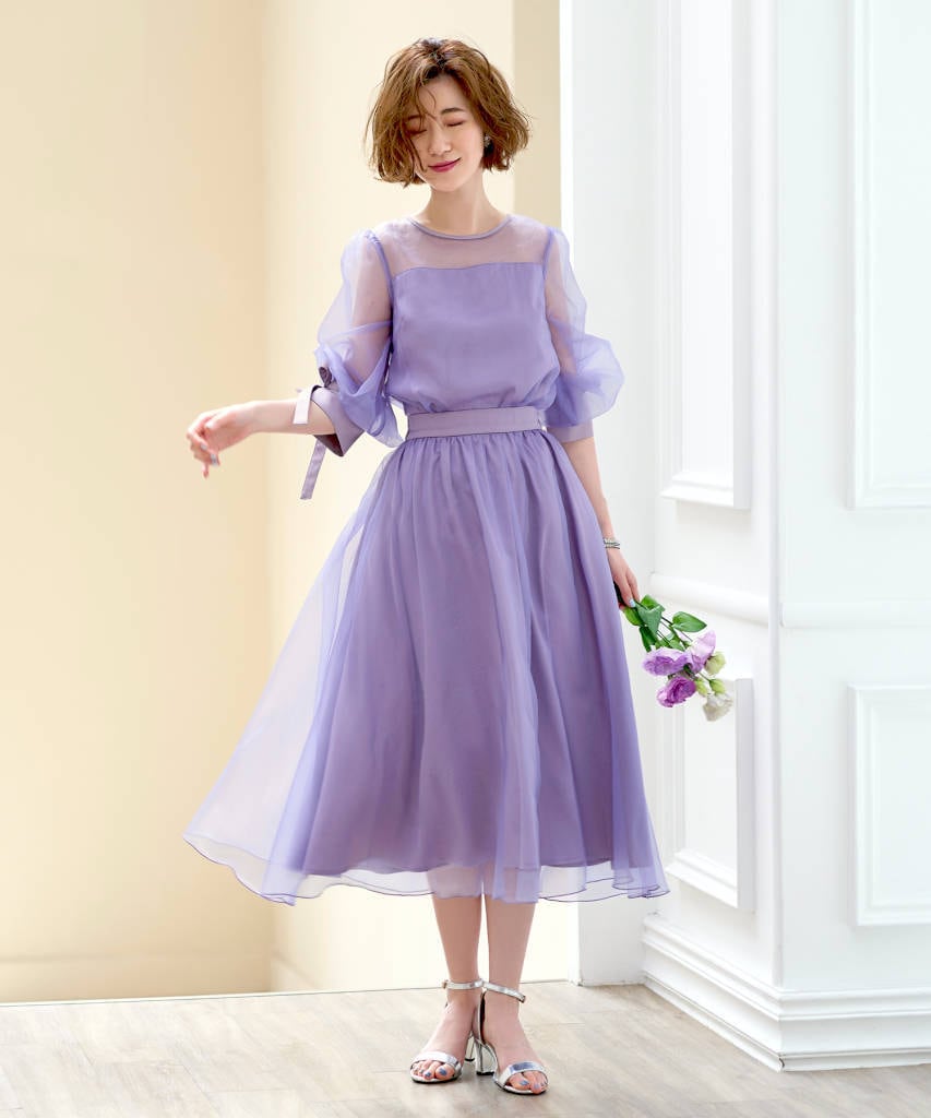 S～LL】ペプラムジャケット＆シフォンセットアップフォーマル