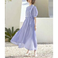 【S～3L】ジレ付きサイドプリーツワンピース