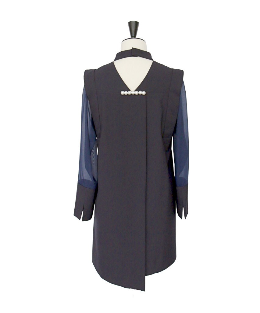 S～3L】バックパールデザイントップス×フレアスリットパンツ