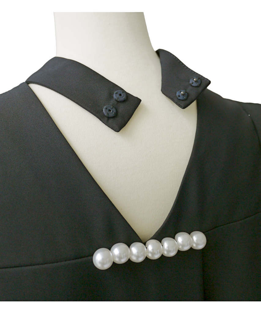 S～3L】バックパールデザイントップス×フレアスリットパンツ