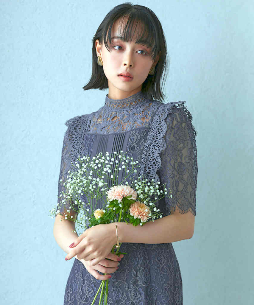 S～3L】バックリボンフレアーレースワンピース | ルイルエ