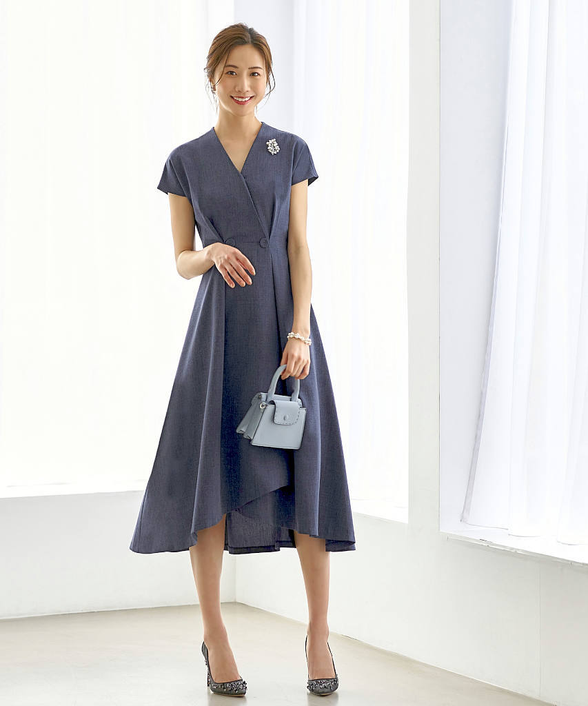 ルイルエブティック（RUIRUE BOUTIQUE）/【S〜3L】カシュクールフレンチワンピース S～3L】カシュクールフレンチワンピース | ルイルエブティック(RUIRUE