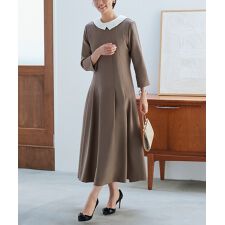 ルイルエブティック(RUIRUE BOUTIQUE)の【S～3L】2WAYパールアタッチドカラー+フレアワンピース