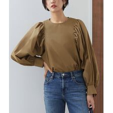 【S～LL】タックギャザーボリュームスリーブブラウス