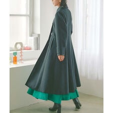 【S～3L】ウーリーストレッチ・フレアチェスターコート