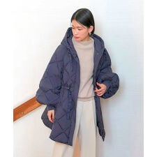 【S～3L】ファイバーライトサーモ・ボリュームスリーブキルティングコート