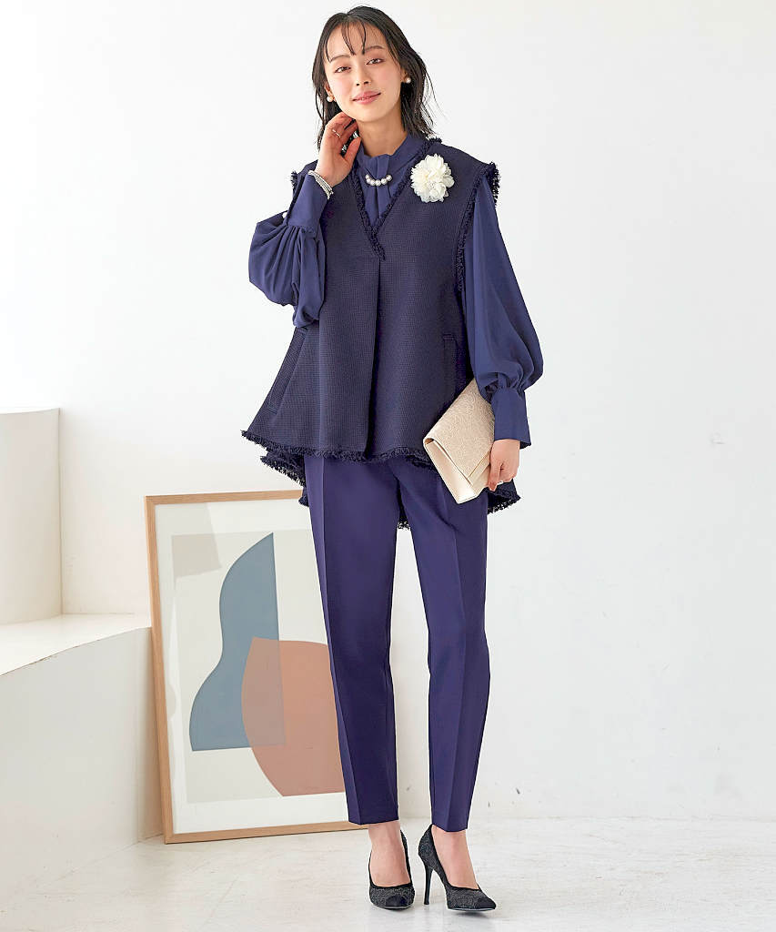 S～3L】ロングジレパンツスーツ | ルイルエブティック(RUIRUE BOUTIQUE