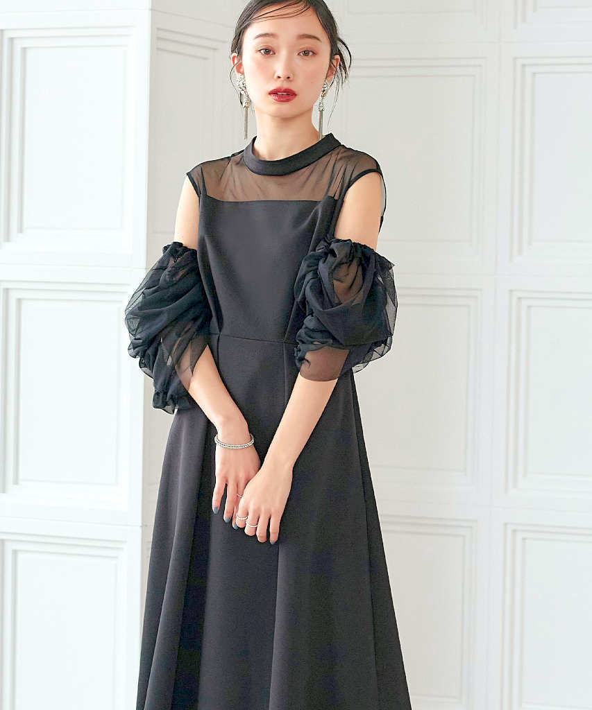 ソリテール（SORITEAL．）/【ブラックフォーマル】洗えるブラウス風ロング丈ワンピース/卒業式/卒園式/喪服 ブラックフォーマル】洗えるブラウス風ロング丈ワンピース/卒業式/卒園