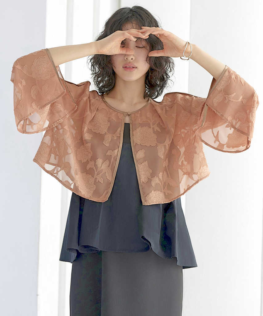 ルイルエブティック（RUIRUE BOUTIQUE）/【S〜3L】シアージャカードブラウス＆ペプラムキャミワンピース S～3L】シアージャカードブラウス＆ペプラムキャミワンピース | ルイ