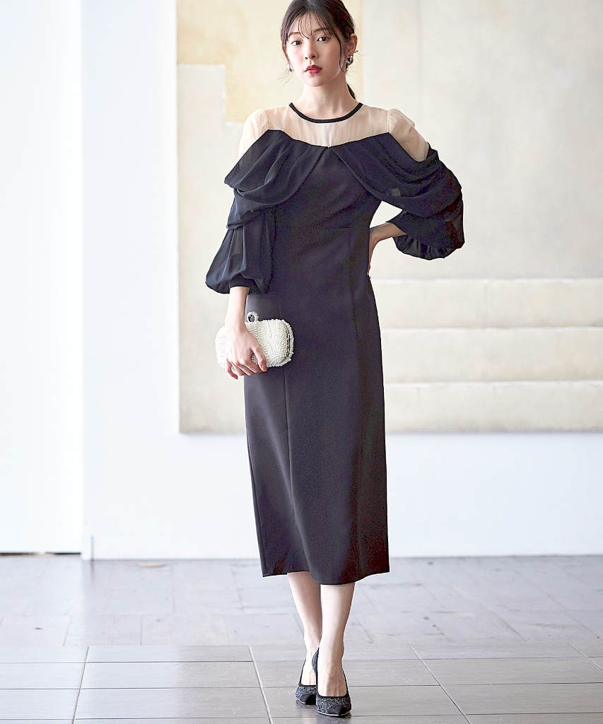 S～3L】ビッグカラードッキングマーメイドシルエットワンピース | ルイ