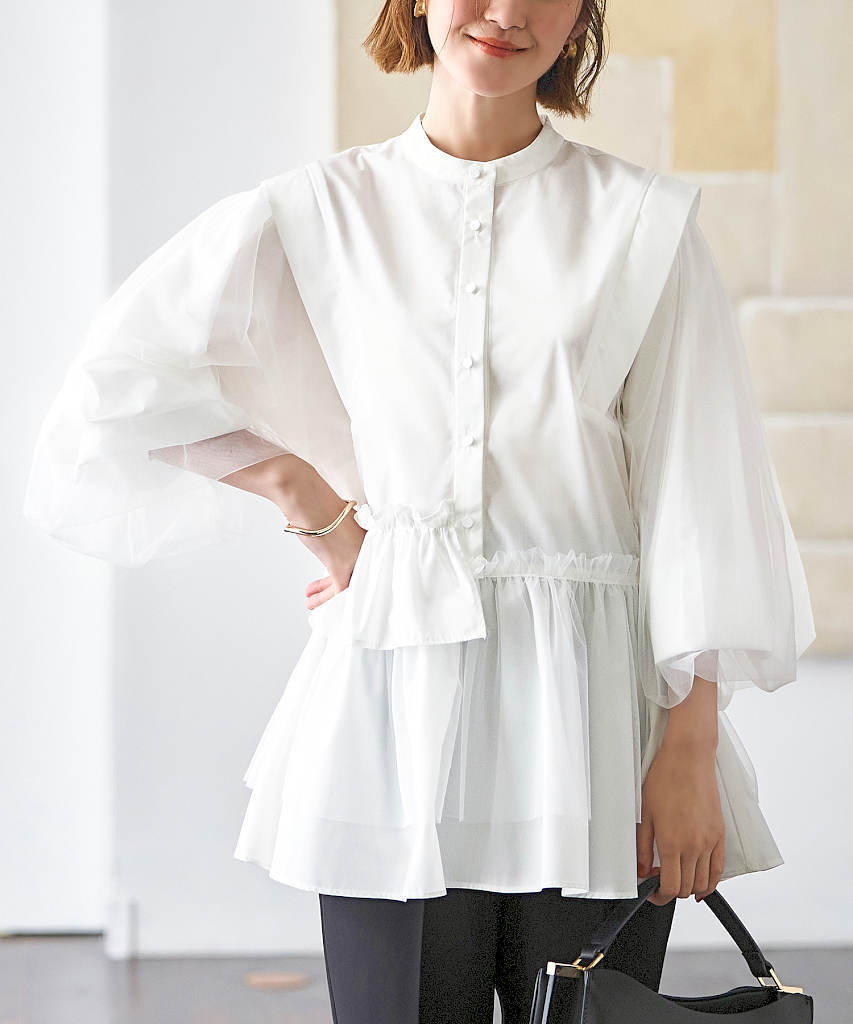 シアー ペプラム チュニック ブラウス | エルフランク(ELFRANK