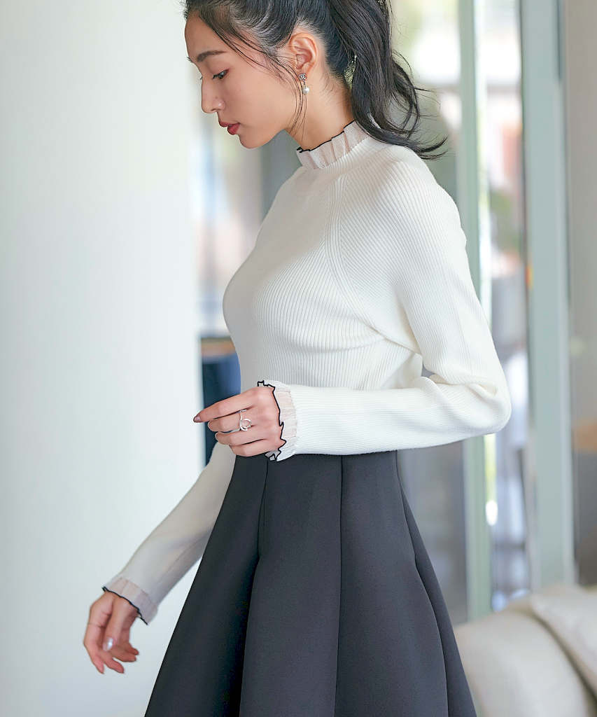 ルイルエブティック RUIRUE BOUTIQUE Vネックオーバーサイズニット （ブラック） ルイルエブティック RUIRUE BOUTIQUE Vネックオーバーサイズ