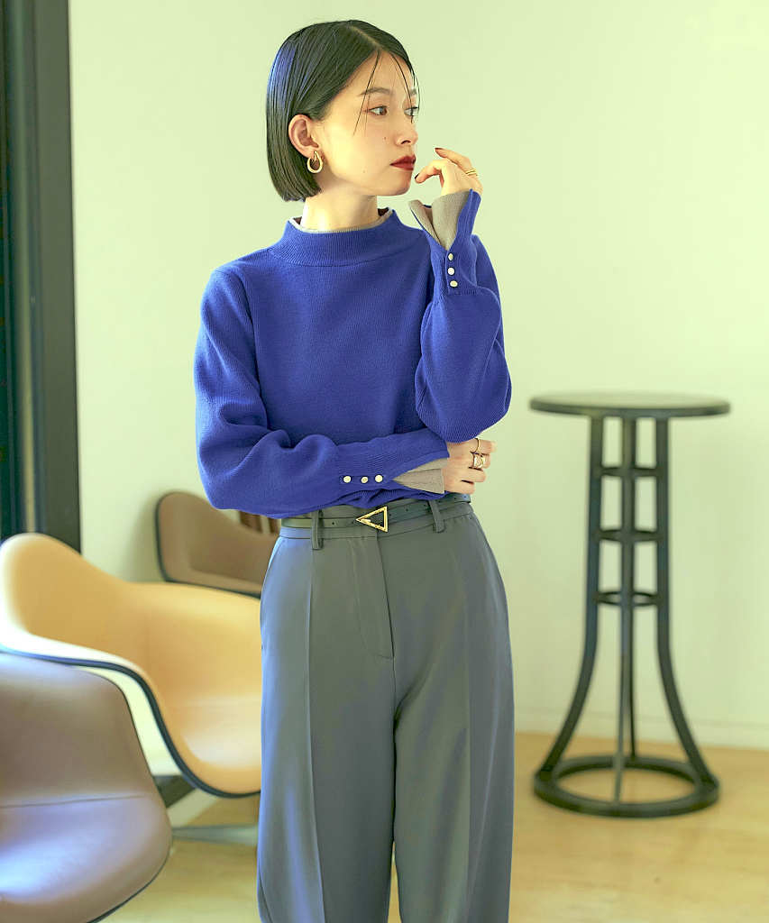 ルイルエブティック RUIRUE BOUTIQUE 透かし編みニットポロ （ピンク） ルイルエブティック RUIRUE BOUTIQUE 透かし編みニットポロ