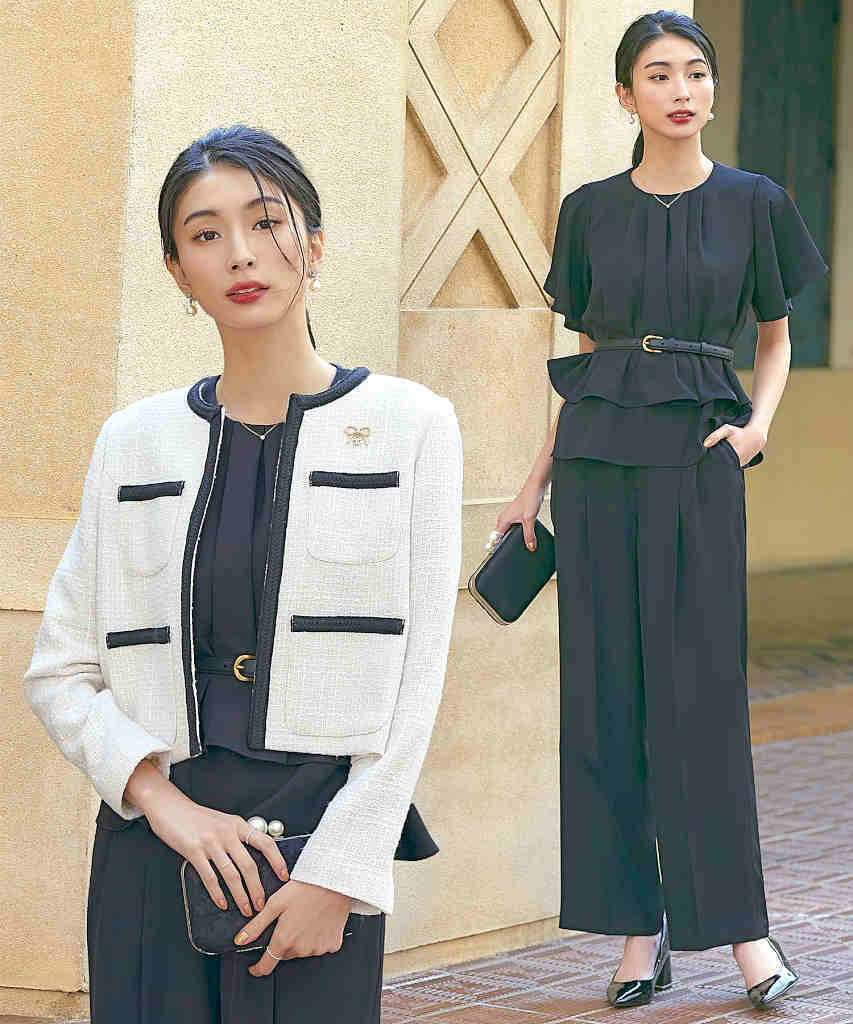 ブラックフォーマル 夏】ブラウスとワイドパンツスーツ/喪服/礼服