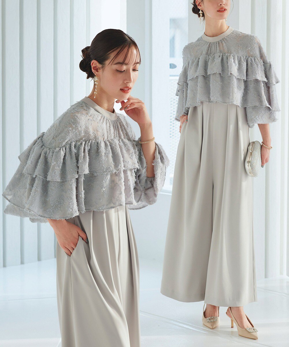 レースカーデ＆キーネックオールインワンセットアップ | ルイルエ