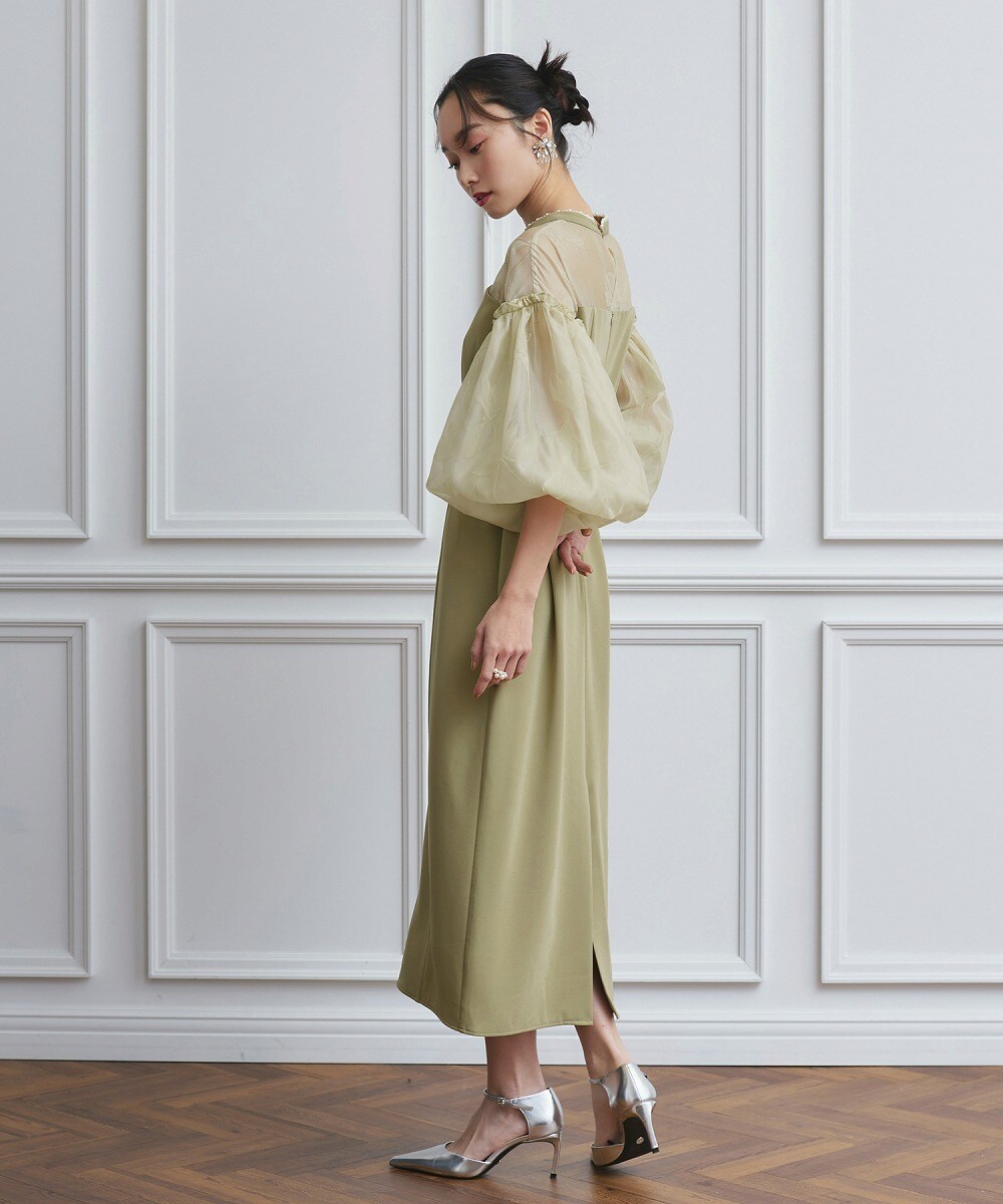 ボリュームスリーブ＆ビスチェタイトワンピースドレス | ルイルエ