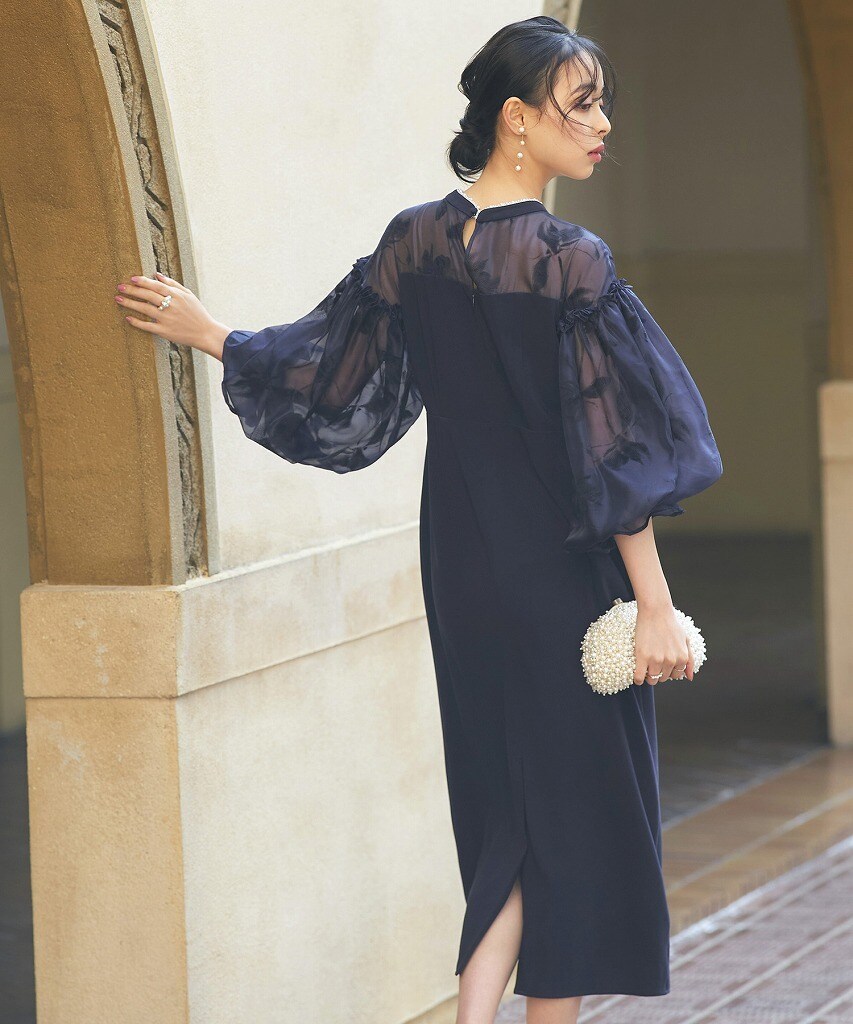 ボリュームスリーブ＆ビスチェタイトワンピースドレス | ルイルエ