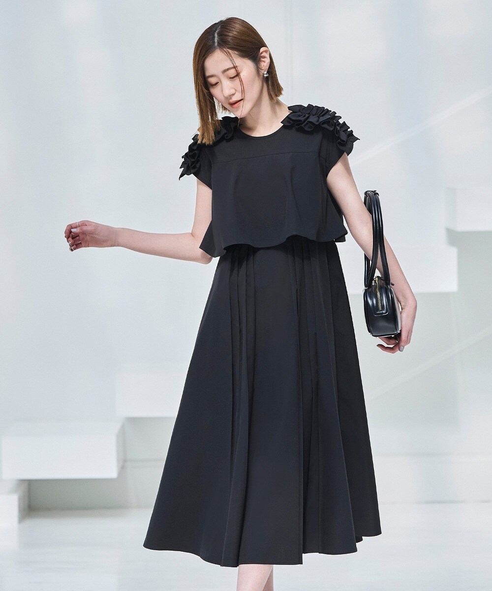 最終価格！新品未使用ルイエブティック　コンビワンピース　チャコールグレー　LL RUIRUE BOUTIQUE 「RUIRUE BOUTIQUE」 コンビワンピース LL