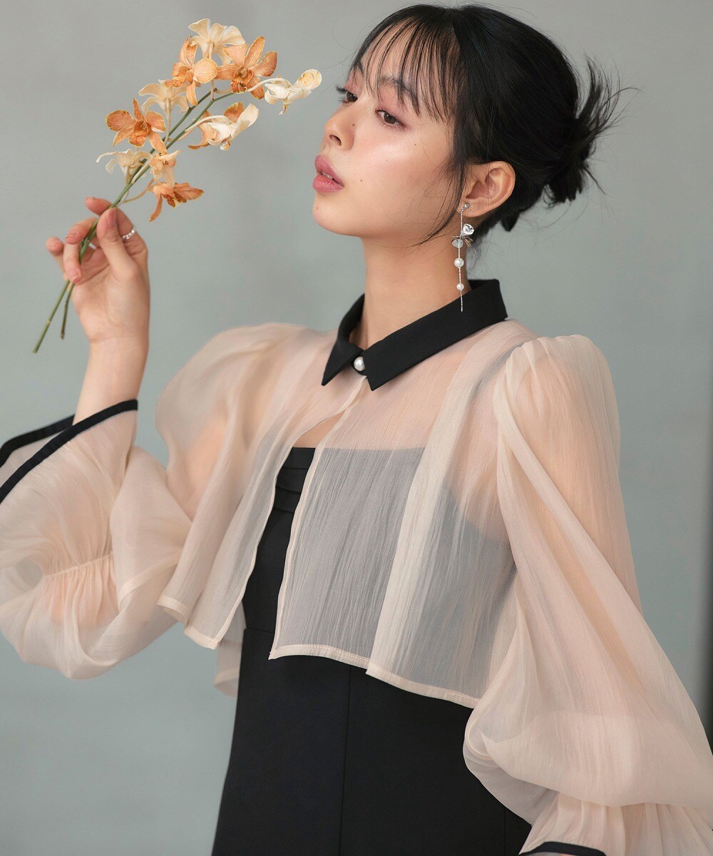 ボリュームスリーブ＆ビスチェタイトワンピースドレス | ルイルエ