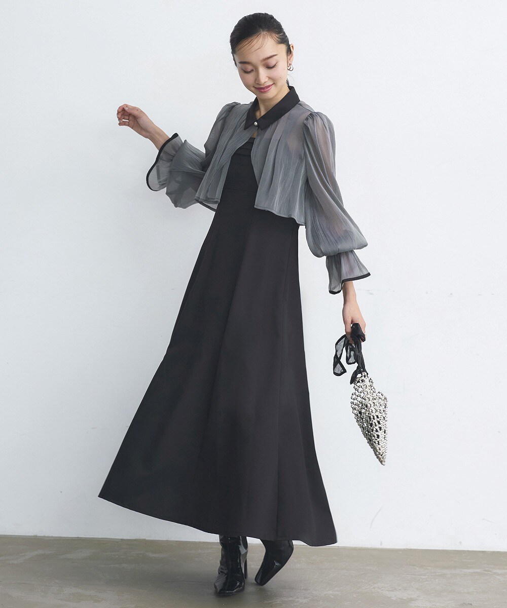 ボリュームスリーブ＆ビスチェタイトワンピースドレス | ルイルエ